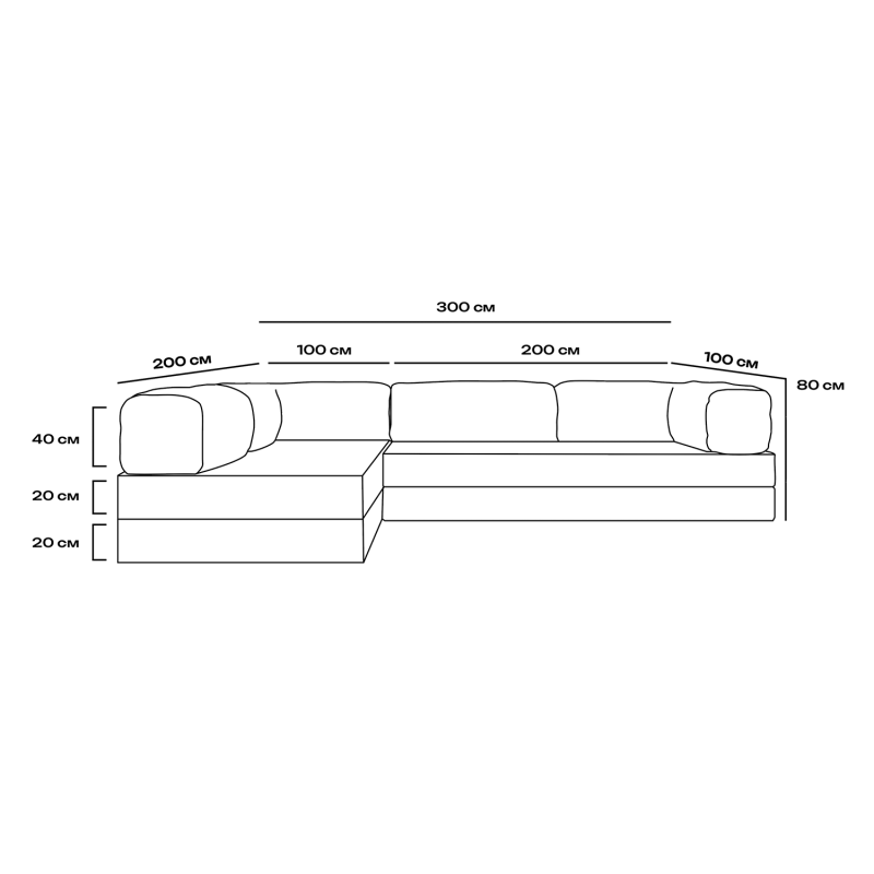 Frameless sofa transformer Horns Corner Paul 13