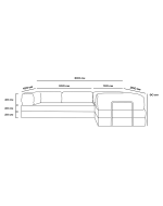 Безкаркасний розкладний диван Horns Corner Plus Velor Silver Poplar