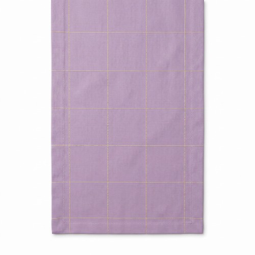 Ранер у клітинку Meringue Бузковий з жовтою клітинкою