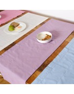 Ранер у клітинку Meringue Бузковий з жовтою клітинкою